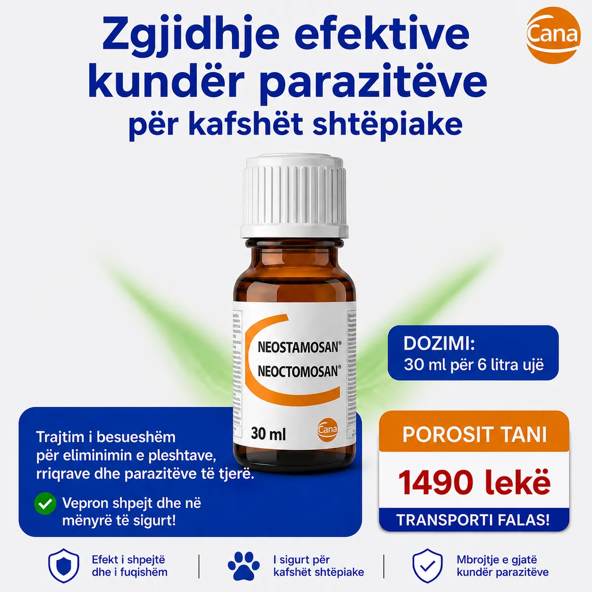 Neostomosan 30 ml — kundër parazitëve të kafshëve